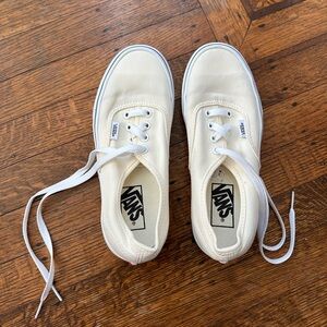 cream canvas vans authentic shoe